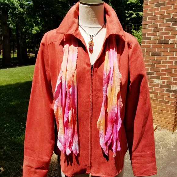 Tangerine Sherbert Flutter Scarf Lightweight Women Accessory Muitiwear - Picture 1 of 6